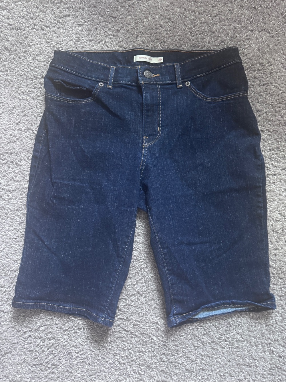 Levi’s Dark Blue Denim Bermuda Jean Shorts-29